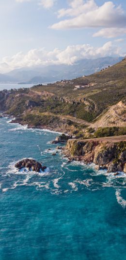 coastal zone, sea, rocks Wallpaper 1080x2220