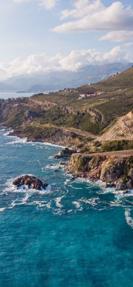 coastal zone, sea, rocks Wallpaper 1125x2436