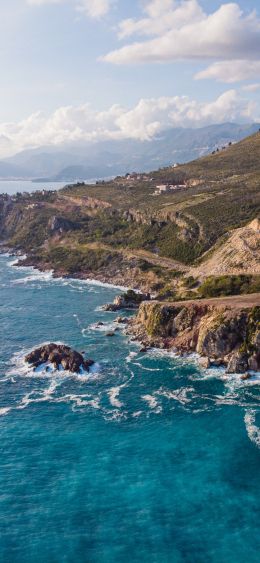 coastal zone, sea, rocks Wallpaper 1080x2340