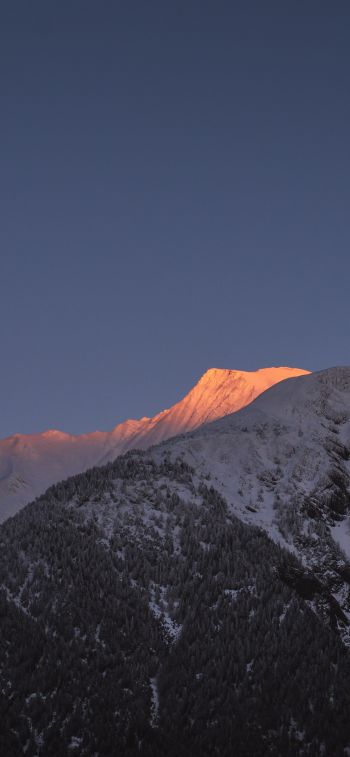 mountain, snow peak Wallpaper 1284x2778