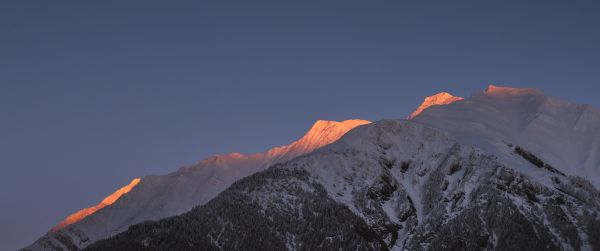 mountain, snow peak Wallpaper 3440x1440