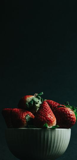 strawberry, berry, black wallpaper Wallpaper 1080x2220