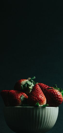 strawberry, berry, black wallpaper Wallpaper 720x1520
