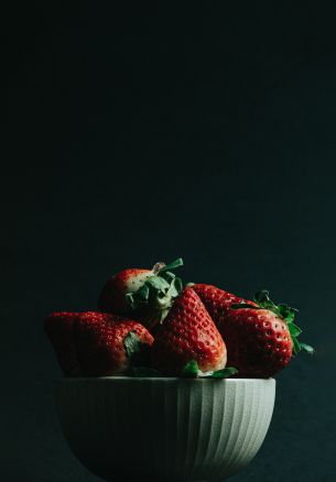 strawberry, berry, black wallpaper Wallpaper 1640x2360