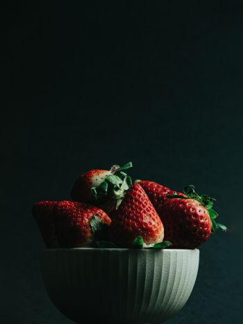 strawberry, berry, black wallpaper Wallpaper 1536x2048