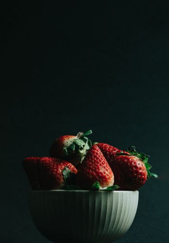strawberry, berry, black wallpaper Wallpaper 1668x2388