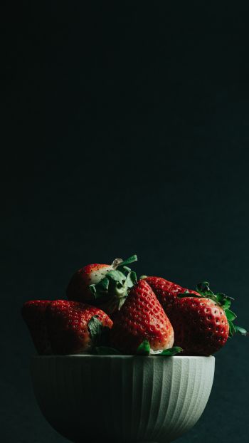 strawberry, berry, black wallpaper Wallpaper 2160x3840
