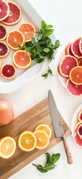 citrus, grapefruit, orange Wallpaper 1284x2778