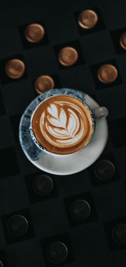 Обои 1080x2280 чашка кофе, кофе