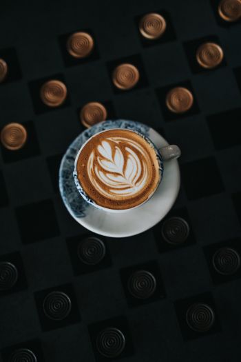 Обои 640x960 чашка кофе, кофе