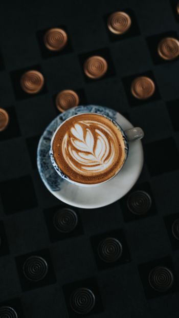 Обои 640x1136 чашка кофе, кофе