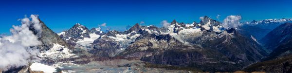 Zermatt, Switzerland, landscape Wallpaper 1590x400