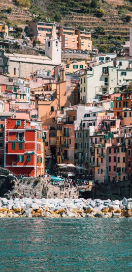 Cinque Terre, SP, Italy Wallpaper 1080x2220