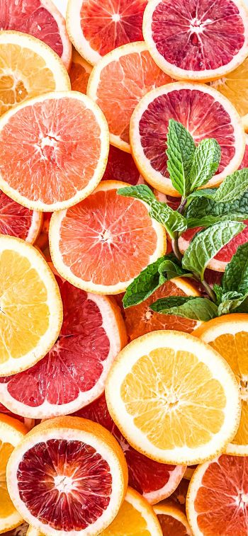 citrus, grapefruit, orange Wallpaper 828x1792