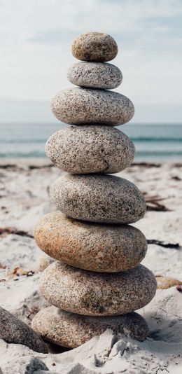 stones, on the beach Wallpaper 1080x2220