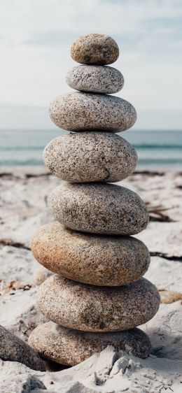 stones, on the beach Wallpaper 1284x2778