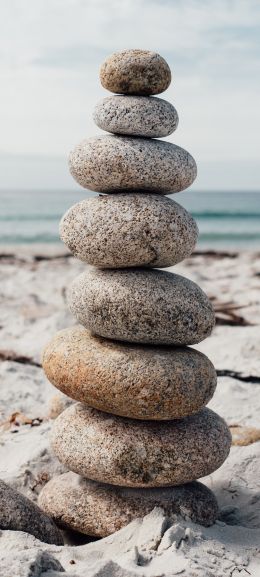 stones, on the beach Wallpaper 1440x3200