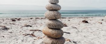 stones, on the beach Wallpaper 2560x1080