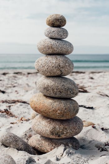 stones, on the beach Wallpaper 640x960