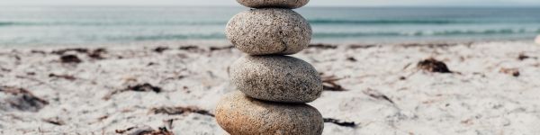 stones, on the beach Wallpaper 1590x400