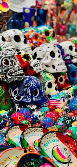 skulls, art Wallpaper 1080x2340