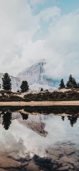 mountains, reflection in the lake Wallpaper 1080x2340