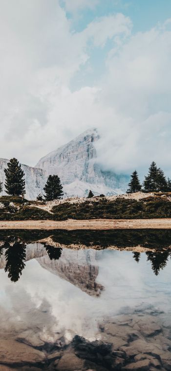 mountains, reflection in the lake Wallpaper 1080x2340