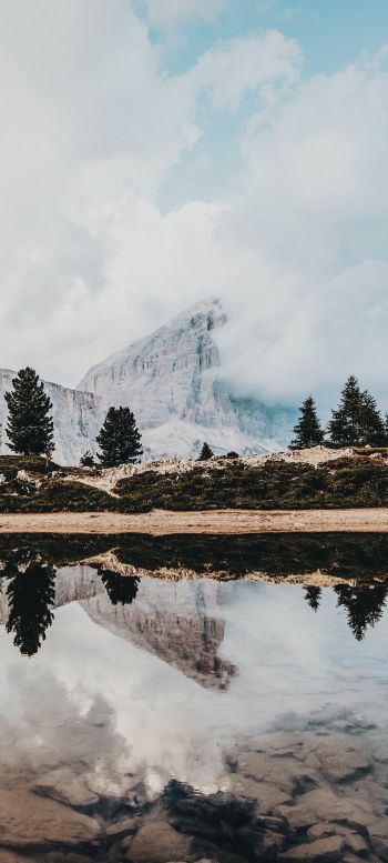 mountains, reflection in the lake Wallpaper 1080x2400