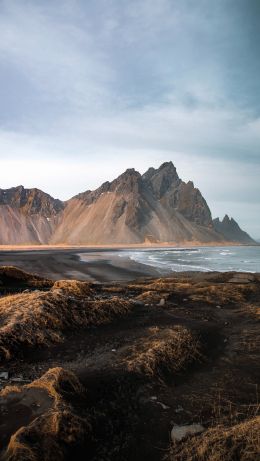 mountains, sea coast Wallpaper 640x1136