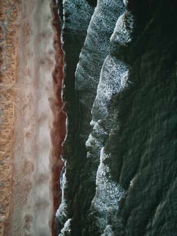 sea coast, from above Wallpaper 1620x2160