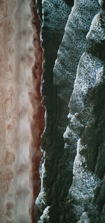 sea coast, from above Wallpaper 1080x2280