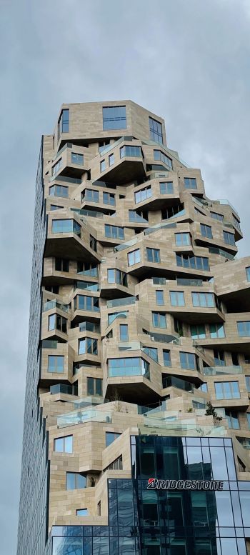 Amsterdam, The Netherlands, unusual house Wallpaper 1440x3200