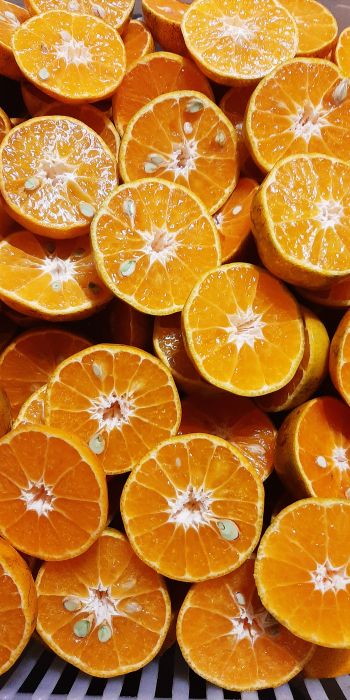 orange wedges, oranges Wallpaper 720x1440