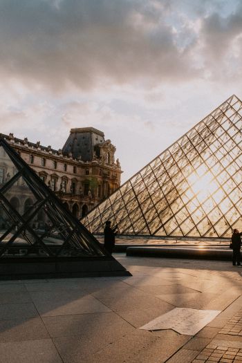 Обои 640x960 Париж, Франция, Лувр