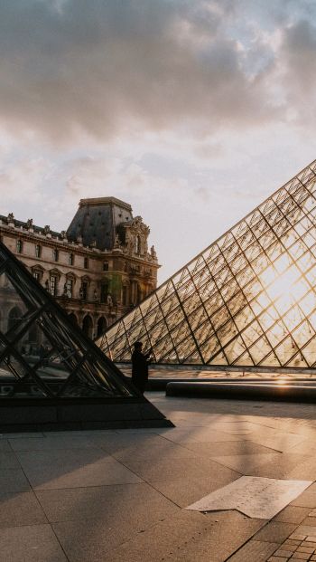 Обои 640x1136 Париж, Франция, Лувр