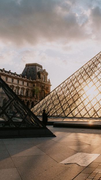 Paris, France, Louvre Wallpaper 1440x2560