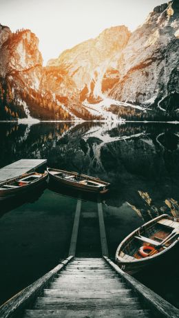 snowy mountains, lake Wallpaper 640x1136