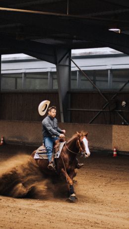 equestrian sport, cowboy Wallpaper 2160x3840