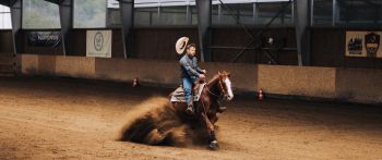 equestrian sport, cowboy Wallpaper 2560x1080