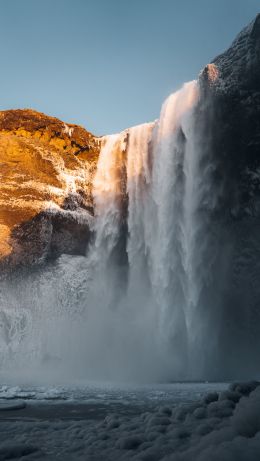 Обои 640x1136 Исландия, водопад
