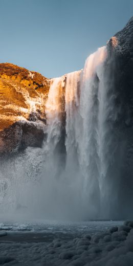 Iceland, waterfall Wallpaper 720x1440