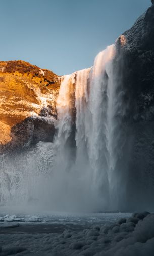 Iceland, waterfall Wallpaper 1200x2000