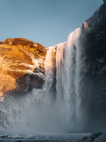 Обои 1668x2224 Исландия, водопад