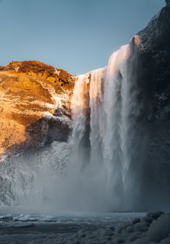 Iceland, waterfall Wallpaper 1668x2388