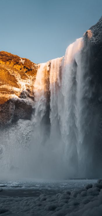 Iceland, waterfall Wallpaper 1080x2280