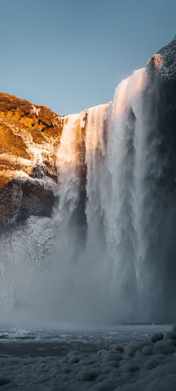 Обои 1440x3200 Исландия, водопад