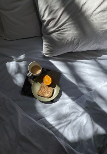 white sheets, breakfast Wallpaper 1668x2388