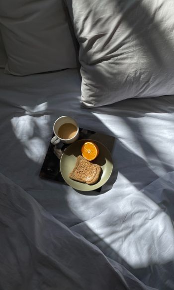 white sheets, breakfast Wallpaper 1200x2000