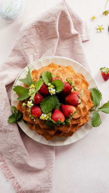 pie, strawberry Wallpaper 640x1136