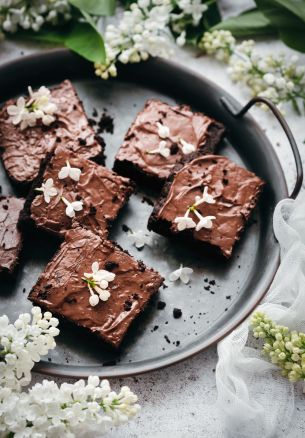 brownies, chocolate cake Wallpaper 1640x2360